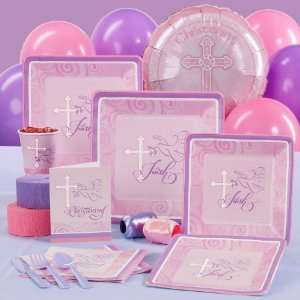   Pink Christening Standard Party Pack for 8 guests 