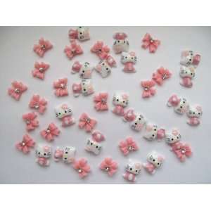 Nail Art 3d 40 Pieces Mix Pink Hello Kitty/Bow for Nails, Cellphones 1 