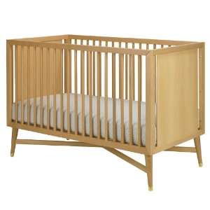  Mid Century Crib in Natural: Baby
