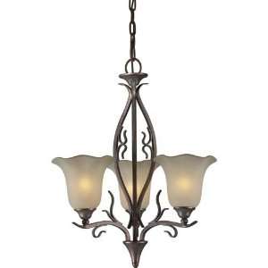  Forte 2505 03 27 Chandelier, Black Cherry Finish with 