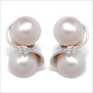  14K white gold Alena Freshwater cultured pearl earrings 