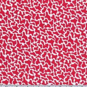  45 Wide Beez Trails Red And White Fabric By The Yard 