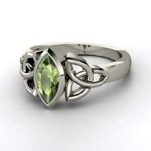  Caitlin Ring, Platinum Ring with Green Tourmaline Jewelry