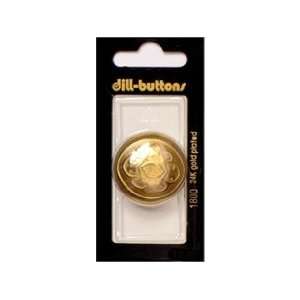  Dill Buttons 30mm Shank Metal Dull Gold 1 pc (6 Pack) Pet 