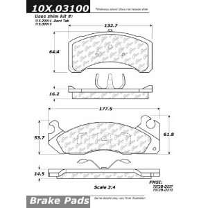  Centric Parts, 102.03100, CTek Brake Pads Automotive