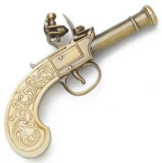   Colonial / Pirate Gun with Antique Brass Finish and Faux Ivory Grips