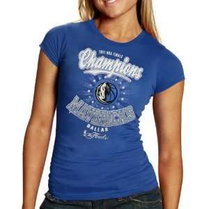   2011 NBA Champions Ladies Crew T Shirt   Blue: Sports & Outdoors