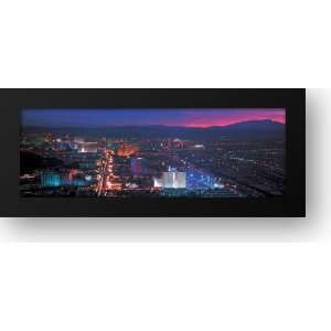  Over Las Vegas At Night, Nevada   Canvas 58x22 Framed Art 