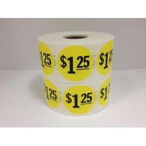   25 Yellow Round 1.5 inch Price Labels Stickers: Office Products