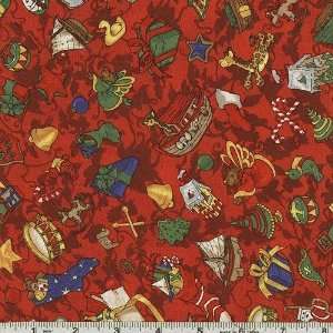   Before Christmas Dreams Red Fabric By The Yard: Arts, Crafts & Sewing