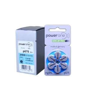  60 Powerone Mercury Free Hearing Aid Batteries Size: 675 