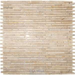   honed stone mosaic sheet in crema ivy bamboo stone