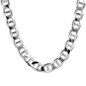 Mens Sterling Silver Italian 11.20 mm Mariner Link Chain Necklace, 22 