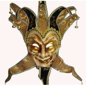  Masquerade Jester Masks with Black and Gold Collars and 