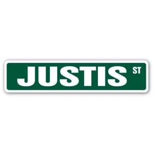  JUSTIS Street Sign name kids childrens room door bedroom 