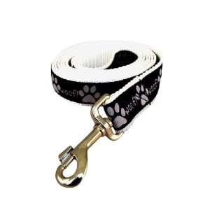   Paws Black & White Woof Lead   Wide (72L x 1.125W): Kitchen & Dining