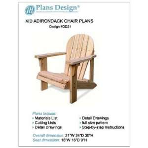 Child Adirondack Chair Woodworking Plans, Full Sized Patterns, #ODF21