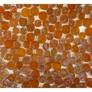   Brown Circles Glossy & Iridescent Glass Tile   14260