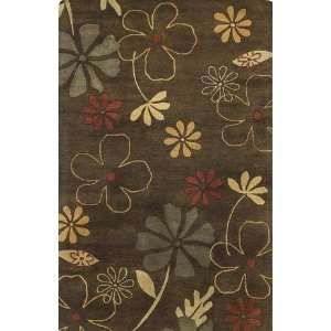    KAS Capri Floral Tempo Mocha 1467 4 Round Area Rug