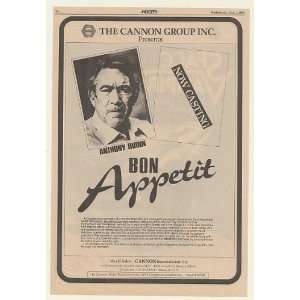  1980 Anthony Quinn Bon Appetit Movie Casting Print Ad 