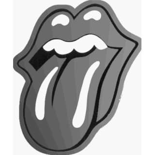  Rolling Stones   Shiny Silver Chrome Tongue   Sticker 