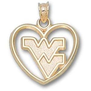  West Virginia University WV Heart Pendant (14kt): Sports 