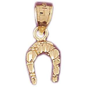  CleverEves 14K Gold Pendant Horseshoes 1.1   Gram(s 