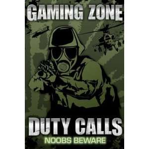  Gaming Zone Duty Calls Noobs Beware, Video Game Poster 