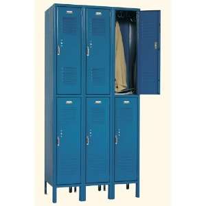  Double Tier Locker  3 Wide   6 Openings Color Gray Ash 