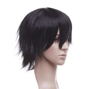  Black Short Length Anime Cosplay Costume Wig: Toys & Games