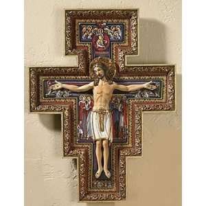   XVI San Damiano Plaque Wall Crucifix About 10 Inches