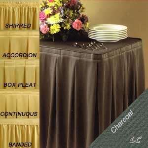   Charcoal Wyndham Linen Fitted Table Skirts Wholesale: Home & Kitchen