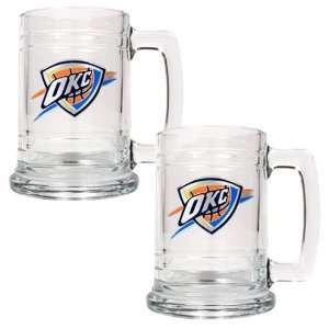  Oklahoma City Thunder Set of 2 Beer Mugs: Sports 