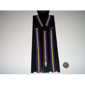   thin suspenders unisex (purple and yellow stripe) 