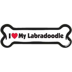  I Love My Labradoodle Dog Bone Car Fridge Magnet 2x 7 