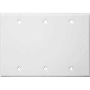  Stainless Steel Metal Wall Plates 3 Gang Blank White: Home 