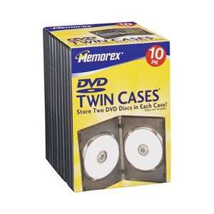  Memorex 3202 1988 DVD TWIN STORAGE CASES   10 PACK 