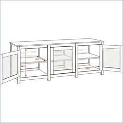 Prepac Arturo Series Plasma/LCD 3 Dr Cabinet TV Stand 772398222004 