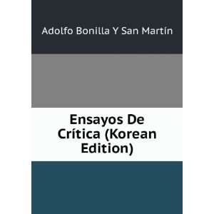   De CrÃ­tica (Korean Edition) Adolfo Bonilla Y San MartÃ­n Books