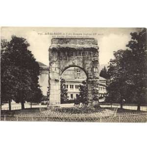   Vintage Postcard Roman Arch Aix les Bains France 