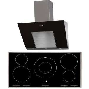  Black / Glass 36 5 Zone Induction Cooktop with 36 Wall: Appliances