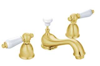 New Polished Brass Widespread Bathroom Sink Faucet Wide Spread Faucets 