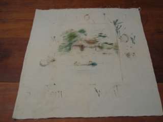 VTG PAINTED CLOTH I LOVE THY QUITE LAKES ON MAINE  