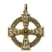 CELTIC CROSS 24ct Pendant Amulet Celtic Vintage Jewelry  