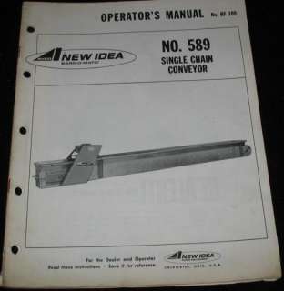 New Idea Repair Parts List 589 Single Chain Conveyor  