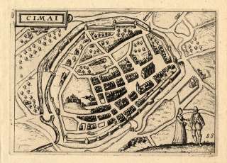 Antique Map CHIMAY BELGIUM Guicciardini 1613  