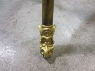 Antique Art Nouveau Marble Top Brass Iron Plant Stand  