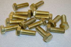 BRASS HEX BOLT 3/8 16 X 1, SHINEY NEW, LOT OF 15  