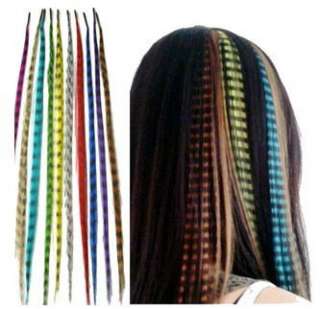   Synthetic Feather Hair Extensions 16 inch Long Popular Colorful  