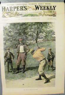 The Golf Drive By A B Frost 1897 Hand Colored Engraving Harpers Weekly